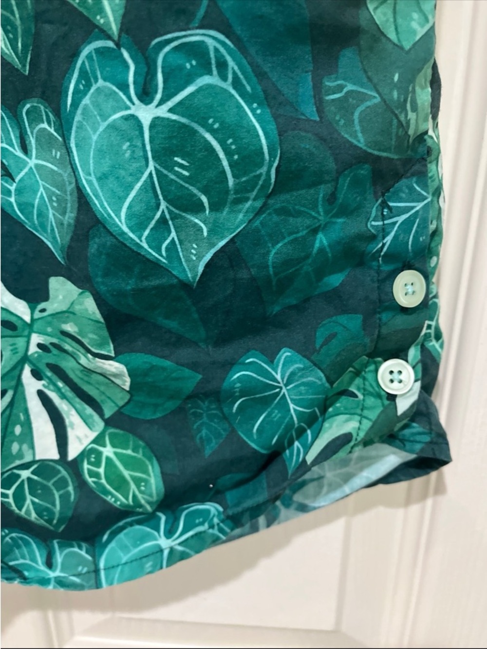 Morning Witch Dark Jungle Monstera Embroidered Button Down Shirt Mens Womens - Picture 5 of 8